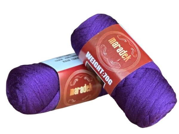 Purple Brazilian Wool 100% Acrylic Yarn for Crochet and Hair Braiding - 6 Packs - Image 4