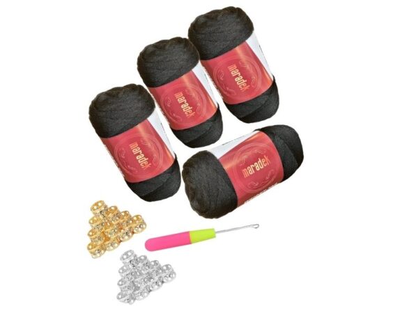 Black Brazilian Wool 100% Acrylic Yarn for Crochet and Hair Braiding - Image 3