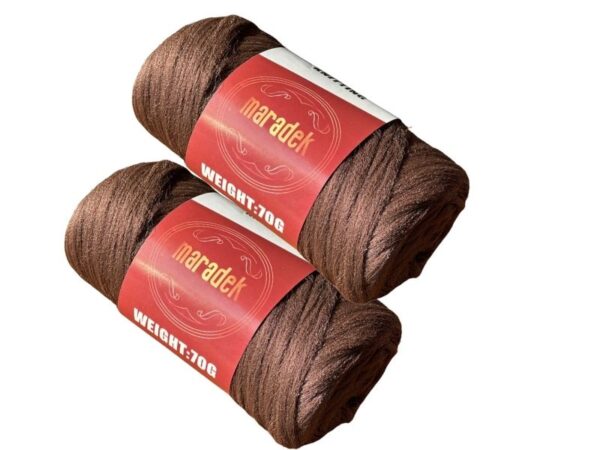 Brown Brazilian Wool 100% Acrylic Yarn for Crochet and Hair Braiding - 6 Packs - Image 4