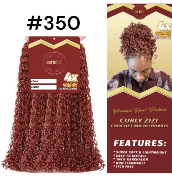 4x Curly Micro Zizi Wavy 30 Inch Folded Length Crochet Box Braids 33# 350# - Image 6