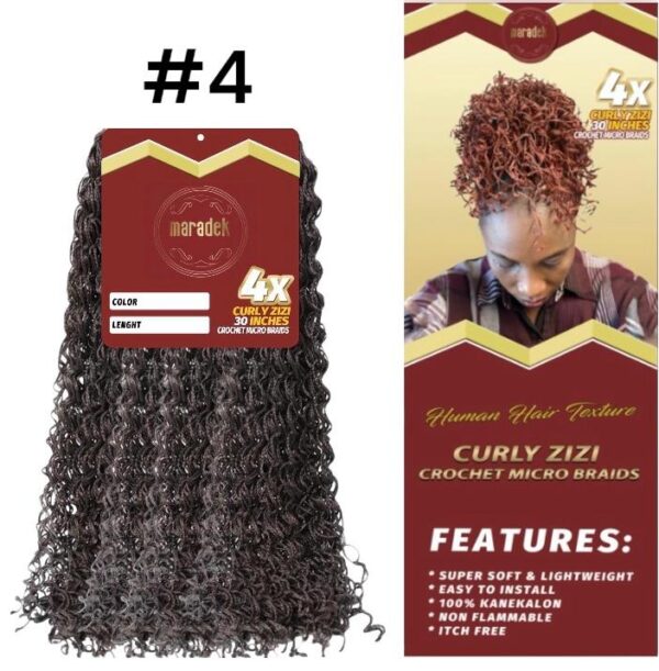 4x Curly Micro Zizi Wavy 30 Inch Folded Length Crochet Box Braids - Image 16