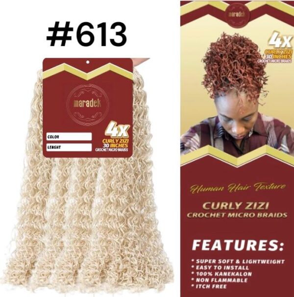 4x Curly Micro Zizi Wavy 30 Inch Folded Length Crochet Box Braids - Image 15