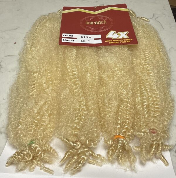 4X AFRO MARLEY KINKY SPRING TWIST - Blonde - Image 6