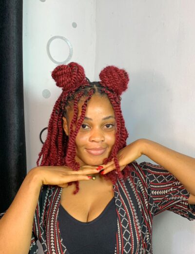 4X AFRO MARLEY KINKY SPRING TWIST - Burgundy, 16"