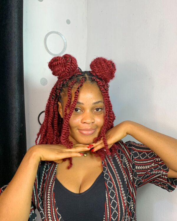 4X AFRO MARLEY KINKY SPRING TWIST - Burgundy, 16"
