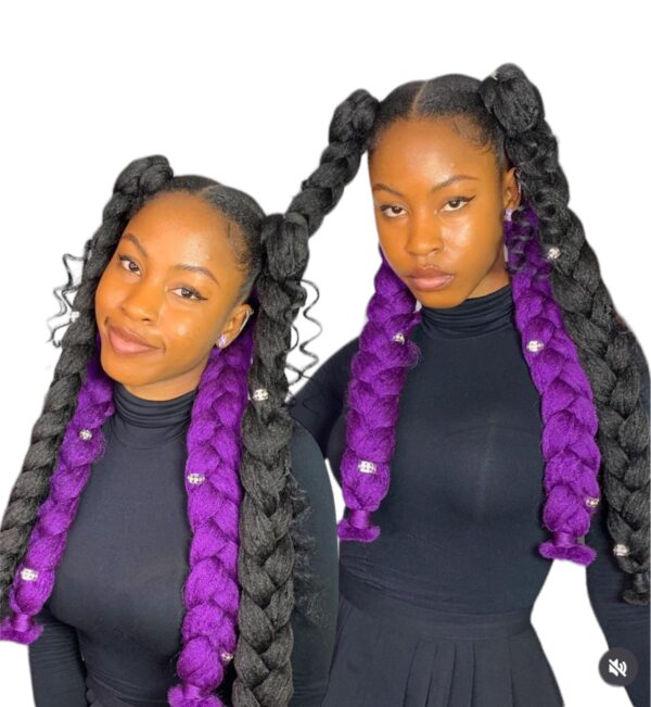 Purple Brazilian Wool 100% Acrylic Yarn for Crochet and Hair Braiding - 6 Packs - Image 3