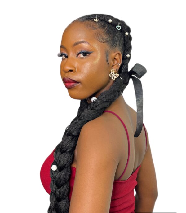 Black Brazilian Wool 100% Acrylic Yarn for Crochet and Hair Braiding - Image 2