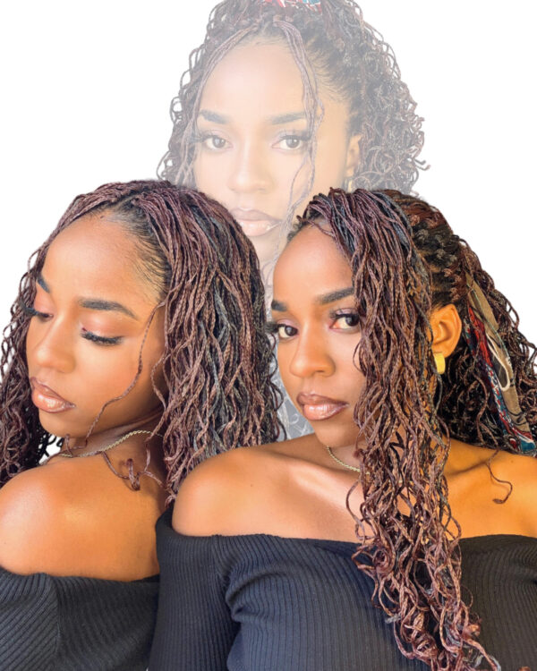 4x Curly Micro Zizi Wavy 30 Inch Folded Length Crochet Box Braids