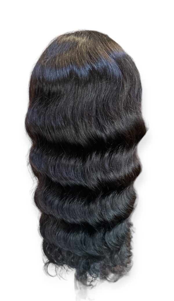 Body Wave Pre-plucked 13x6 HD Transparent Human Hair 180% Density Natural Premium Full Lace Frontal Wig - Color 1B - Image 4