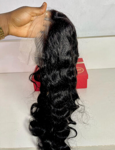 Pre-plucked 13x6 HD Transparent Human Hair 180% Density Natural Premium Full Lace Frontal Wig - Color 1B