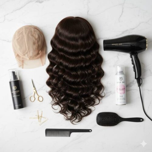 Flat-lay-of-wig-installation-tools-—-wig-cap-lace-wig-adhesive-scissors-blow-dryer-tint-spray-combs-—-on-a-clean-vanity-background-modern-aesthetic