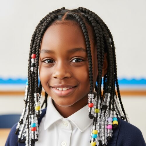 tender scalp braids for kids with knotless braids