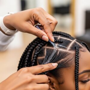 Black Women Hair Care Essentials no-flake braiding gel application