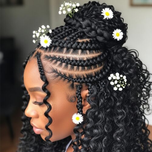 elegant braids for Easter black women boho goddess braids