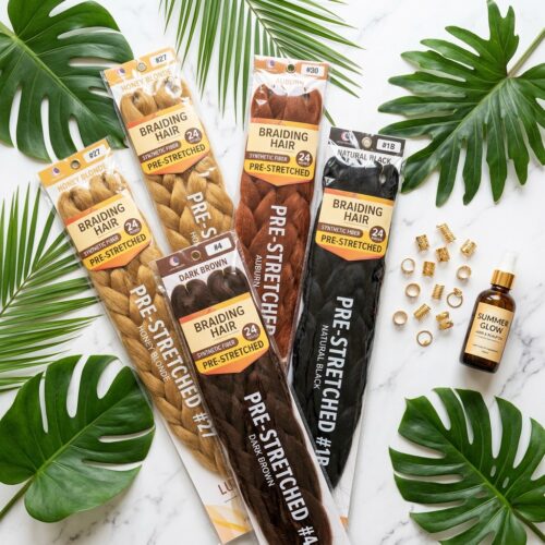 humidity-proof braiding hair products for summer — pre-stretched lightweight synthetic hair