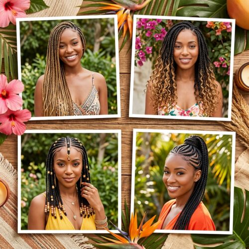 best summer-ready braid styles comparison — knotless box braids, goddess braids